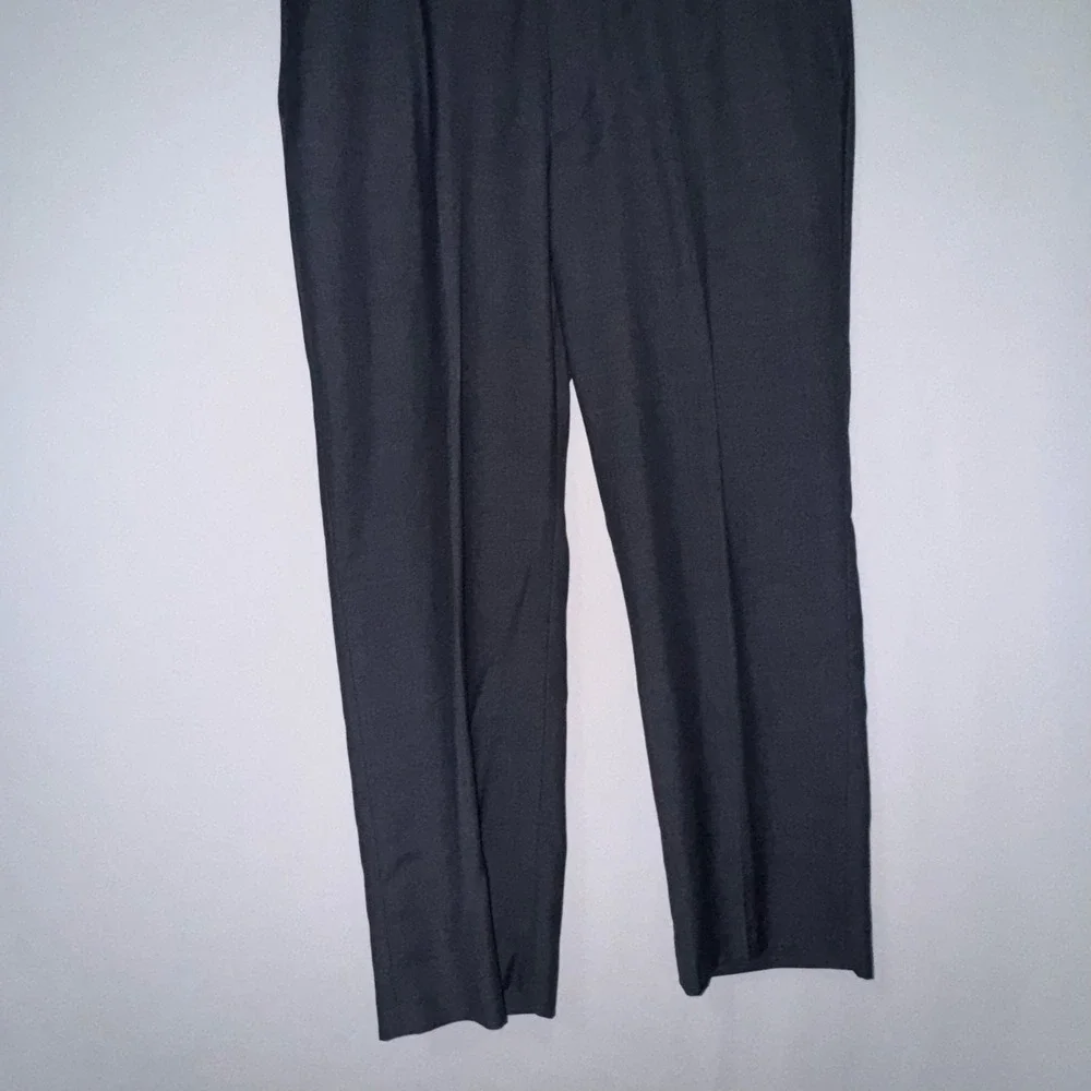 Haggar Mens 38x30‎ Dark Gray Pleated Dress Pants Polyester Rayon Blend